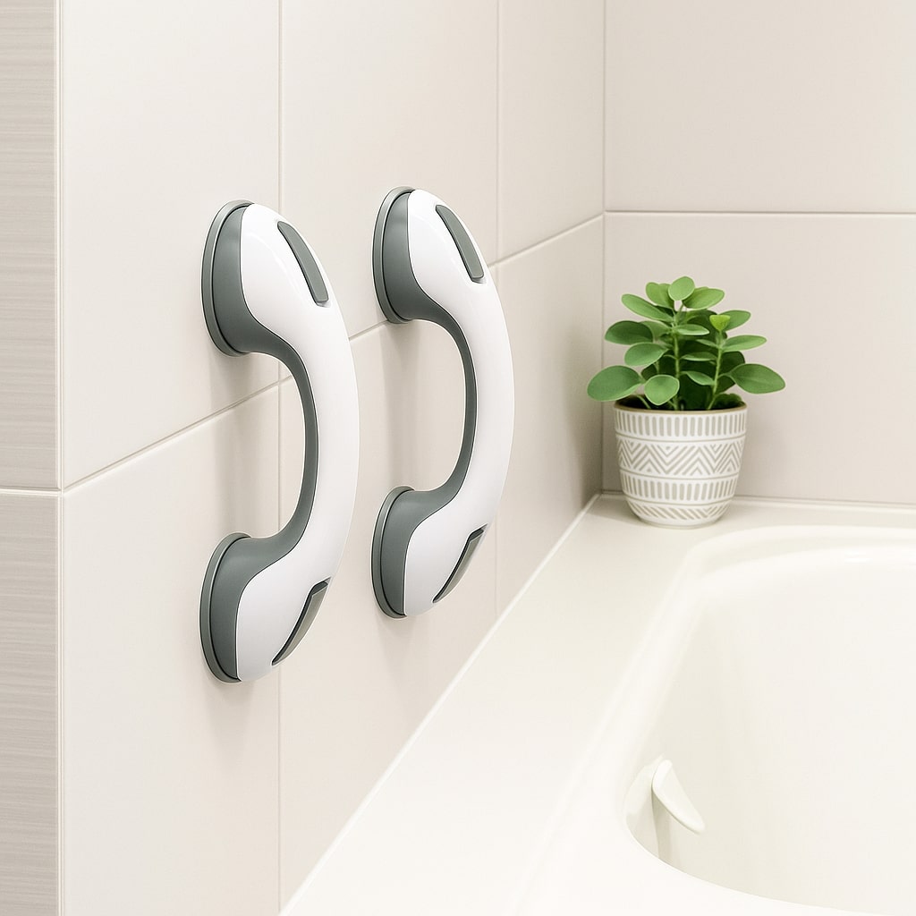 Secure Bathroom Grab Bar with Suction Mount for Easy Grip