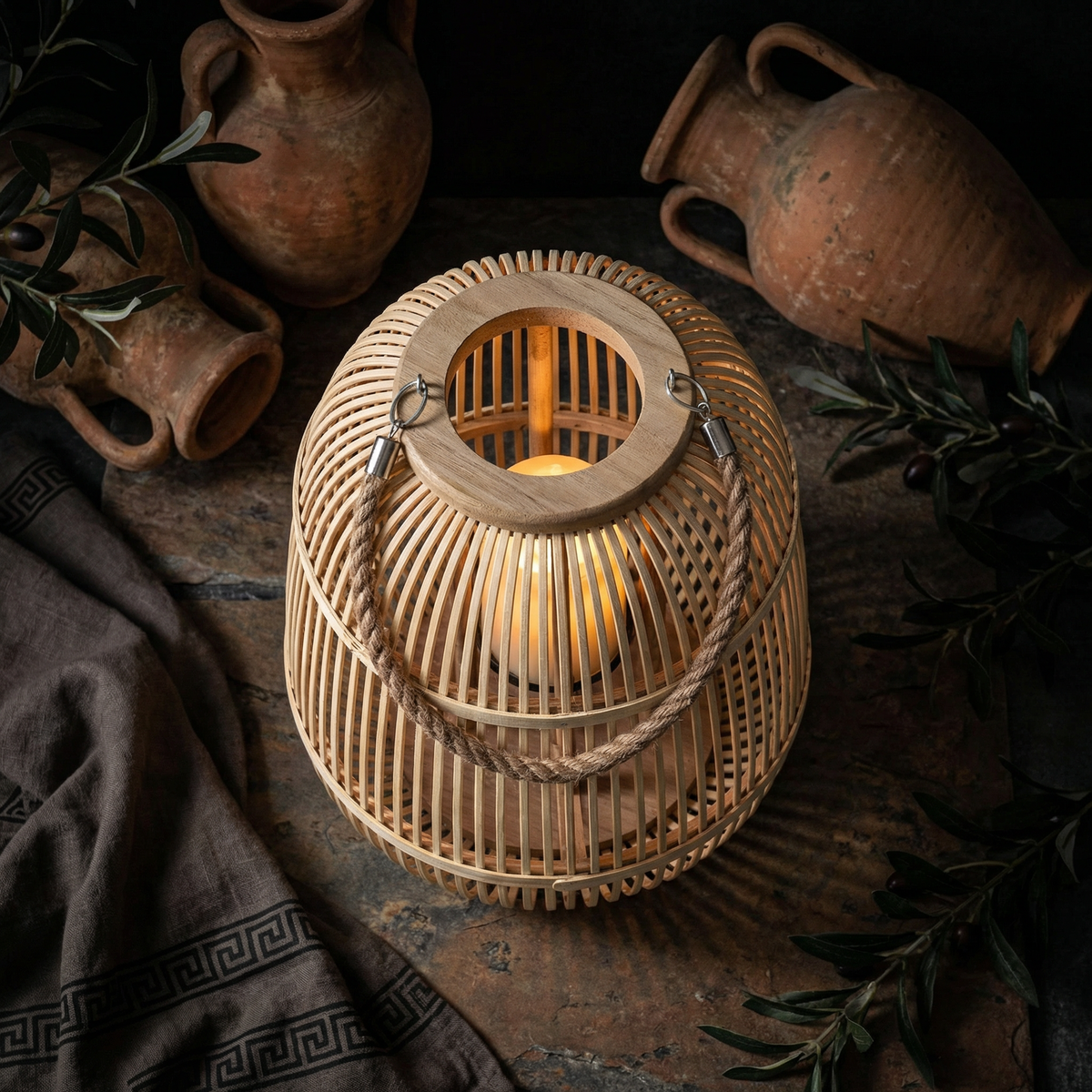 Boho Hanging Garden Decor - Handcrafted Rattan Lanterns for Patio