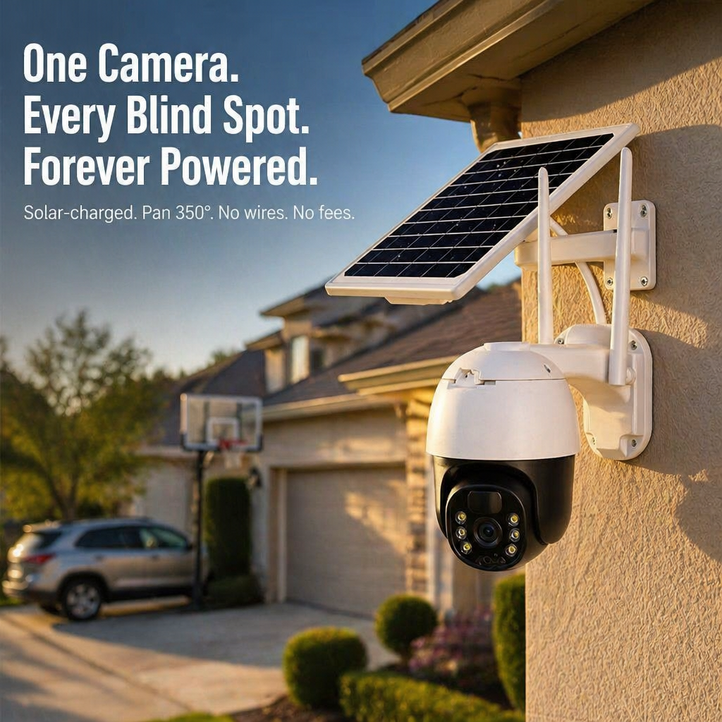 SolarSentry™ Wireless Outdoor Camera — Monitor Every Blind Spot Around the Clock, No Cables, No Fees