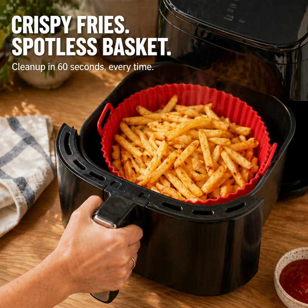 CrispaMat™ — Trap the Grease and Ditch the Air Fryer Scrub for Good