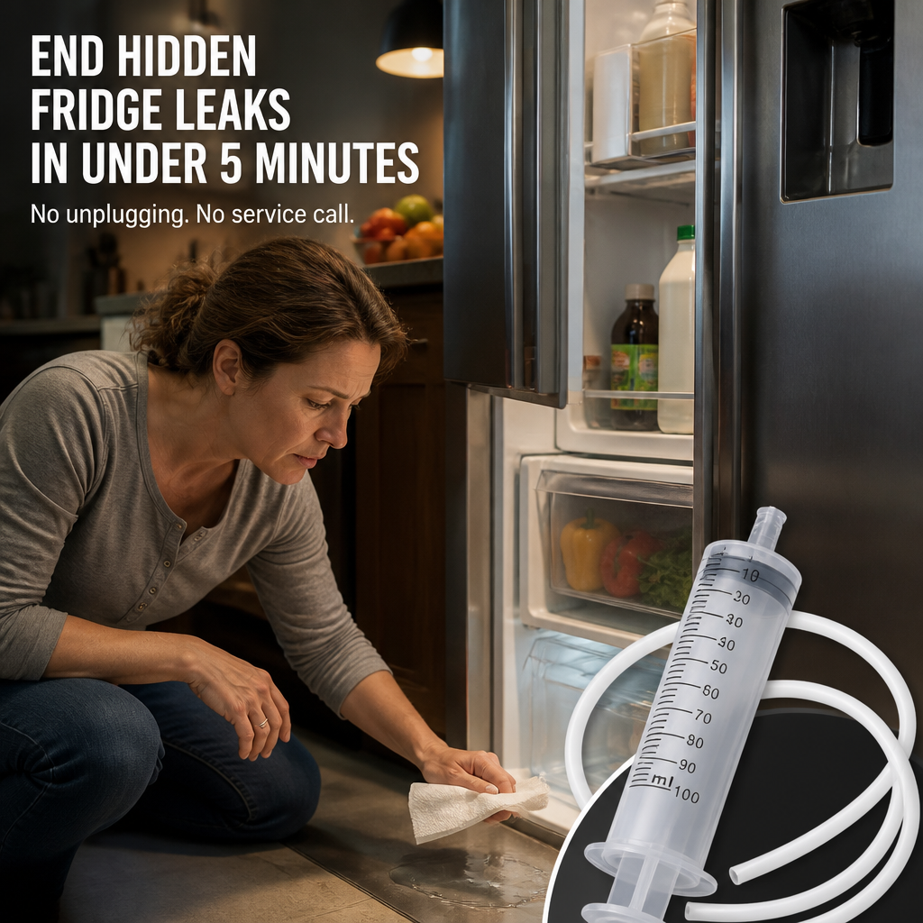 FlowFree™ — Stop Hidden Fridge Leaks and Odors Without Ever Unplugging