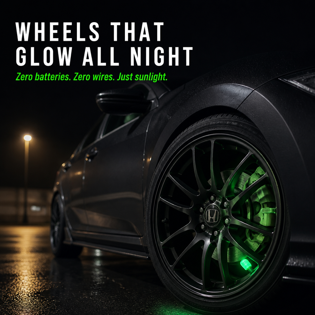 Daylight Charging Wheel Lights – Nighttime Glow for All Wheels