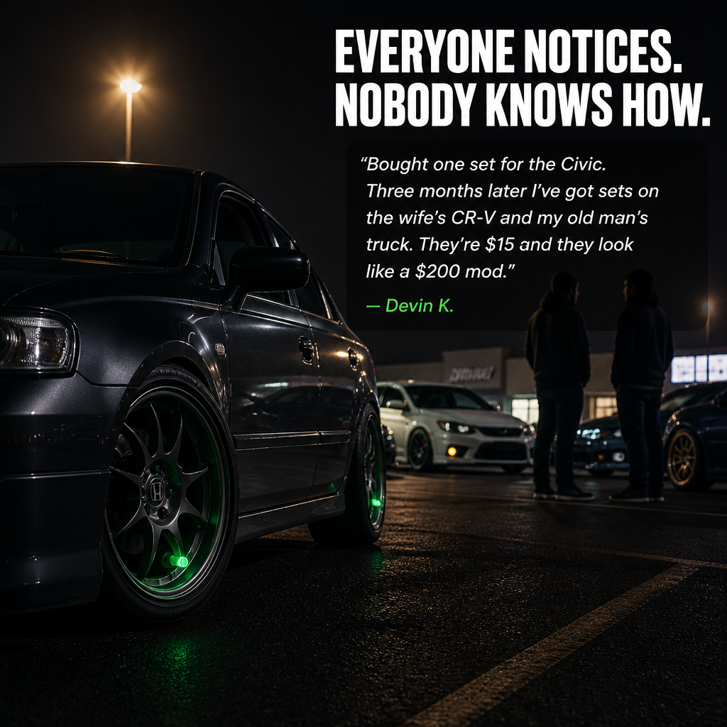 Daylight Charging Wheel Lights – Nighttime Glow for All Wheels