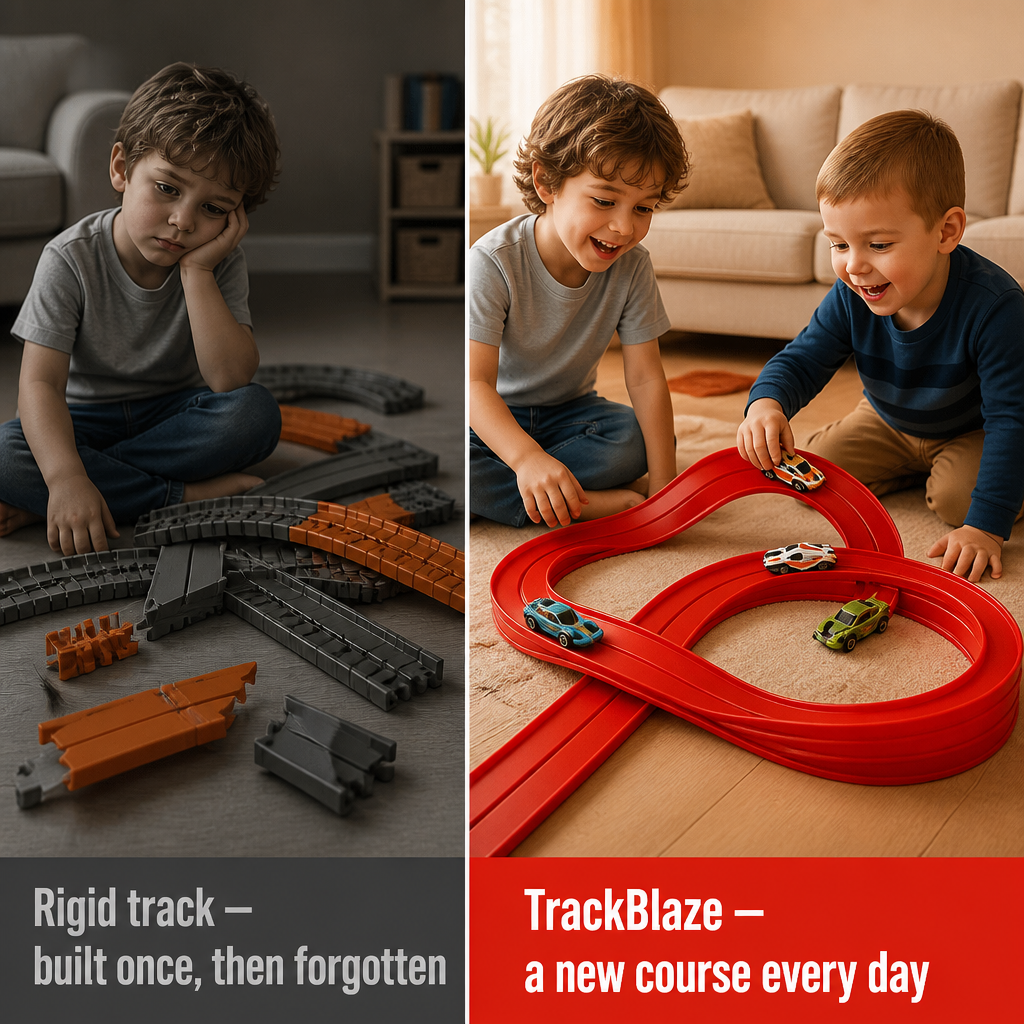 TrackBlaze™ — Bend, Loop & Race a Brand-New Track in Any Room