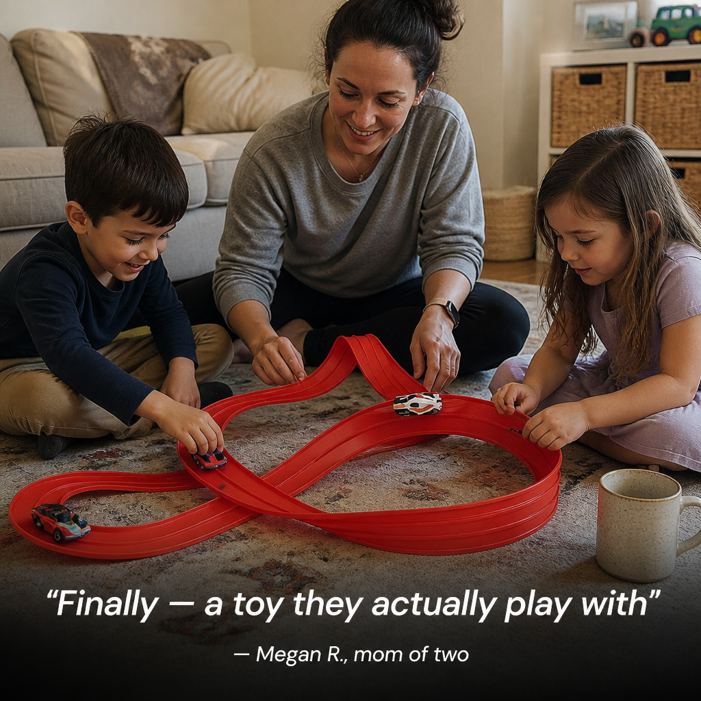TrackBlaze™ — Bend, Loop & Race a Brand-New Track in Any Room