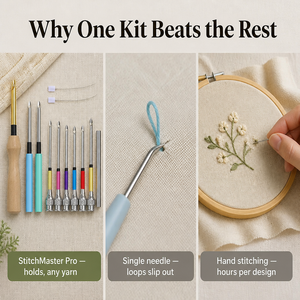StitchMaster Pro™ — Punch Soft, Loopy Embroidery That Holds in Half the Time