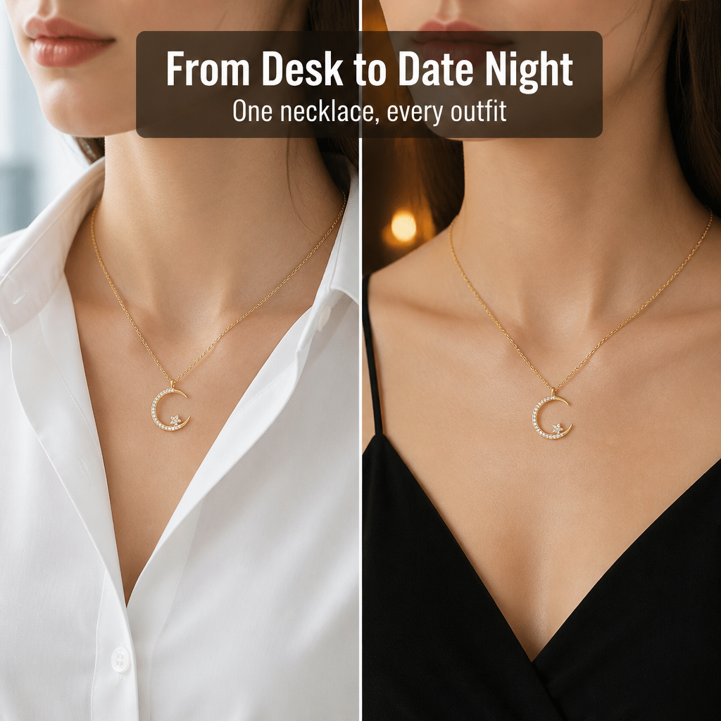 LumaRadiance™ — Layer the Dainty Crescent Moon Necklace That Goes With Everything