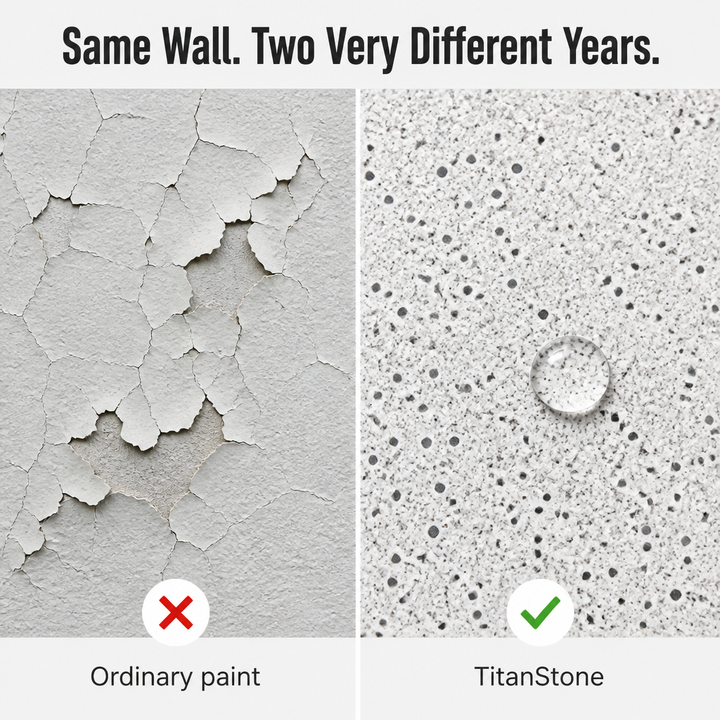 TitanStone™ — Seal Cracked Surfaces in One Coat With a Waterproof Stone Finish