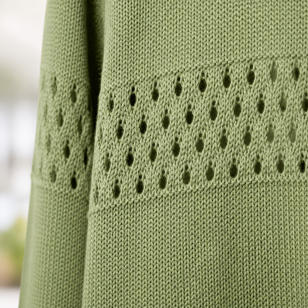 LunaCrest™ – Airy Open-Knit Oversized Cardigan with Pointelle Crochet