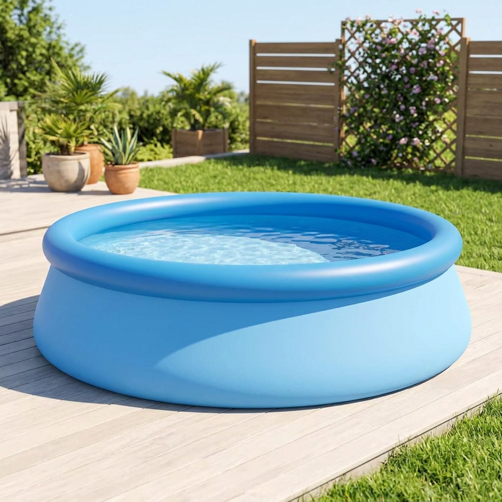 Inflatable Ring Swimming Pool for Family Fun in the Backyard