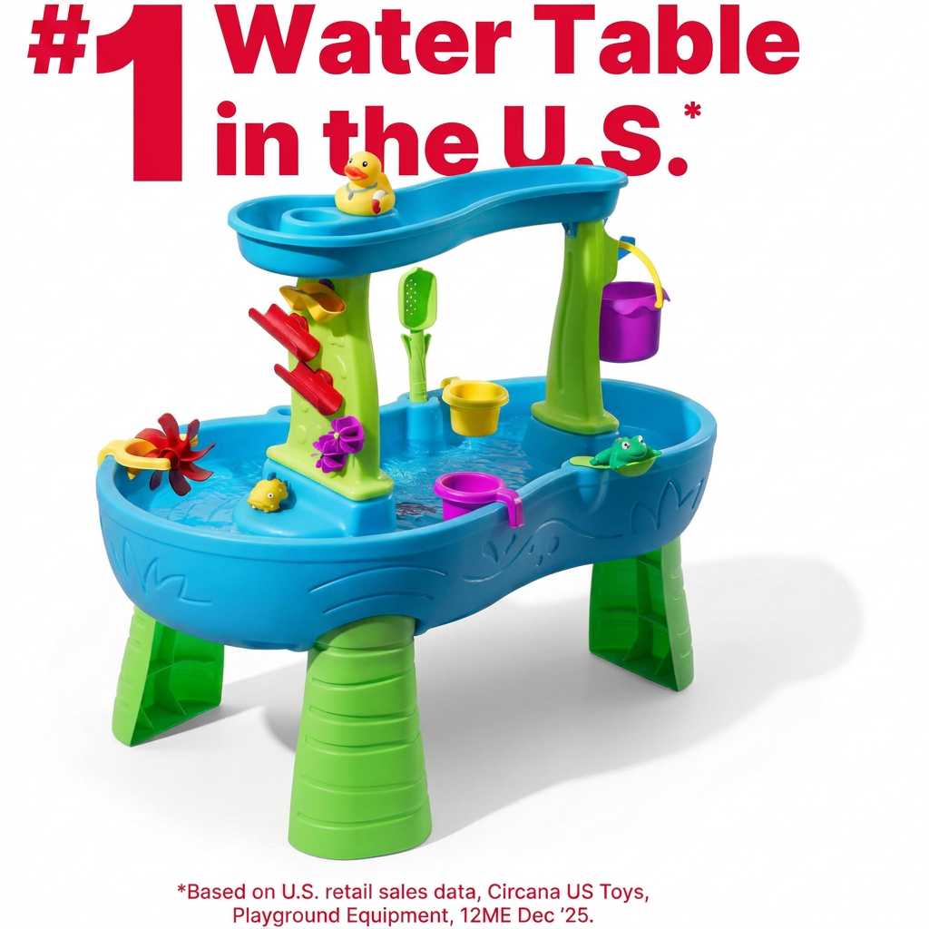 Water Play Table for Toddlers with Waterfall, Spinners & 13 Accessories