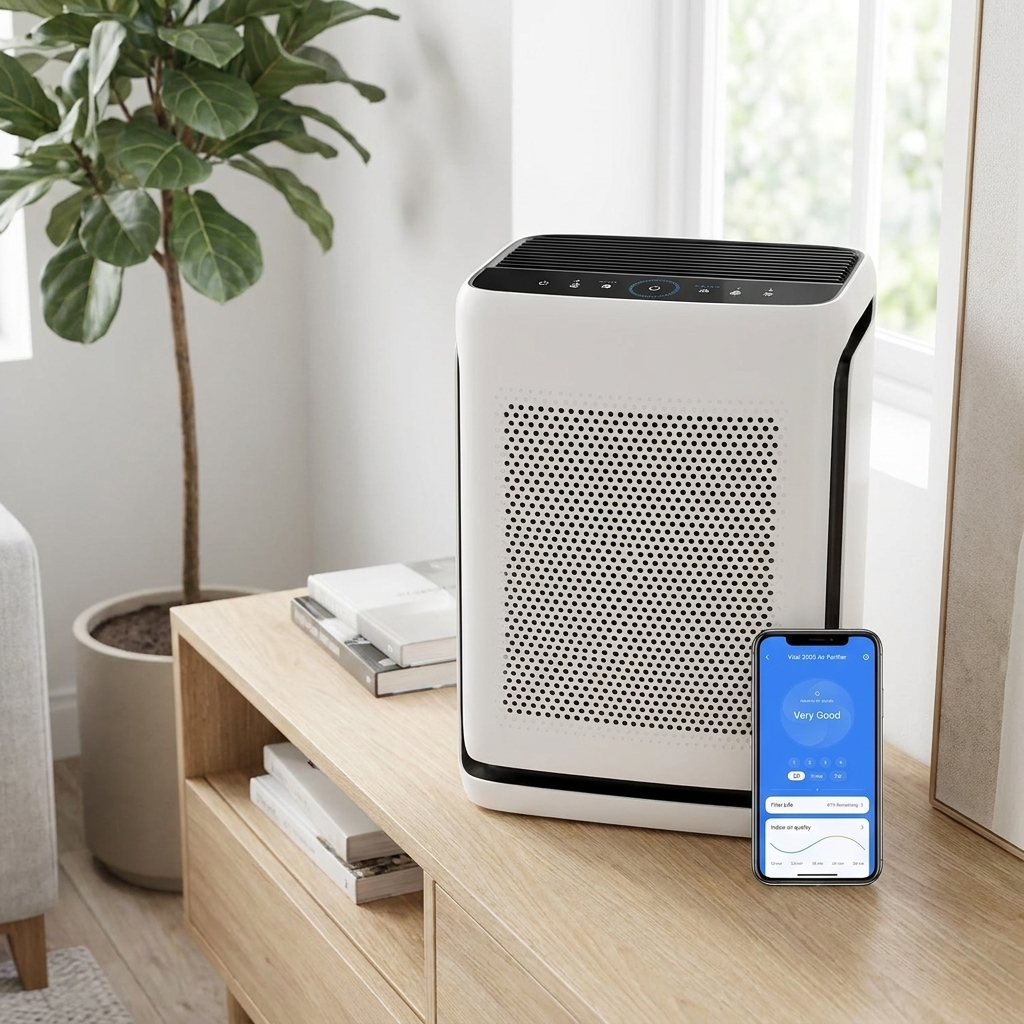 WiFi-Enabled Air Purifier with App Control and Air Quality Monitor