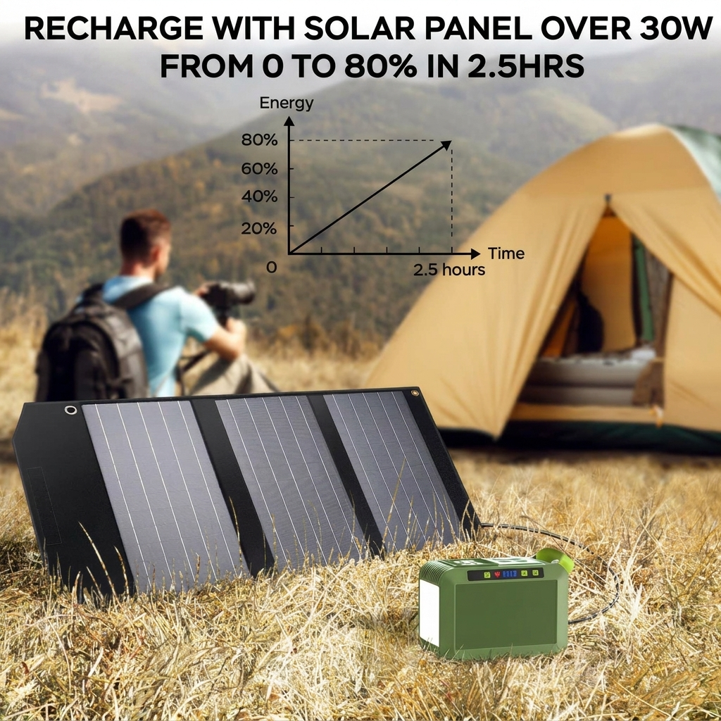 Portable Power Station 88Wh with AC Outlet and 8 Output Ports