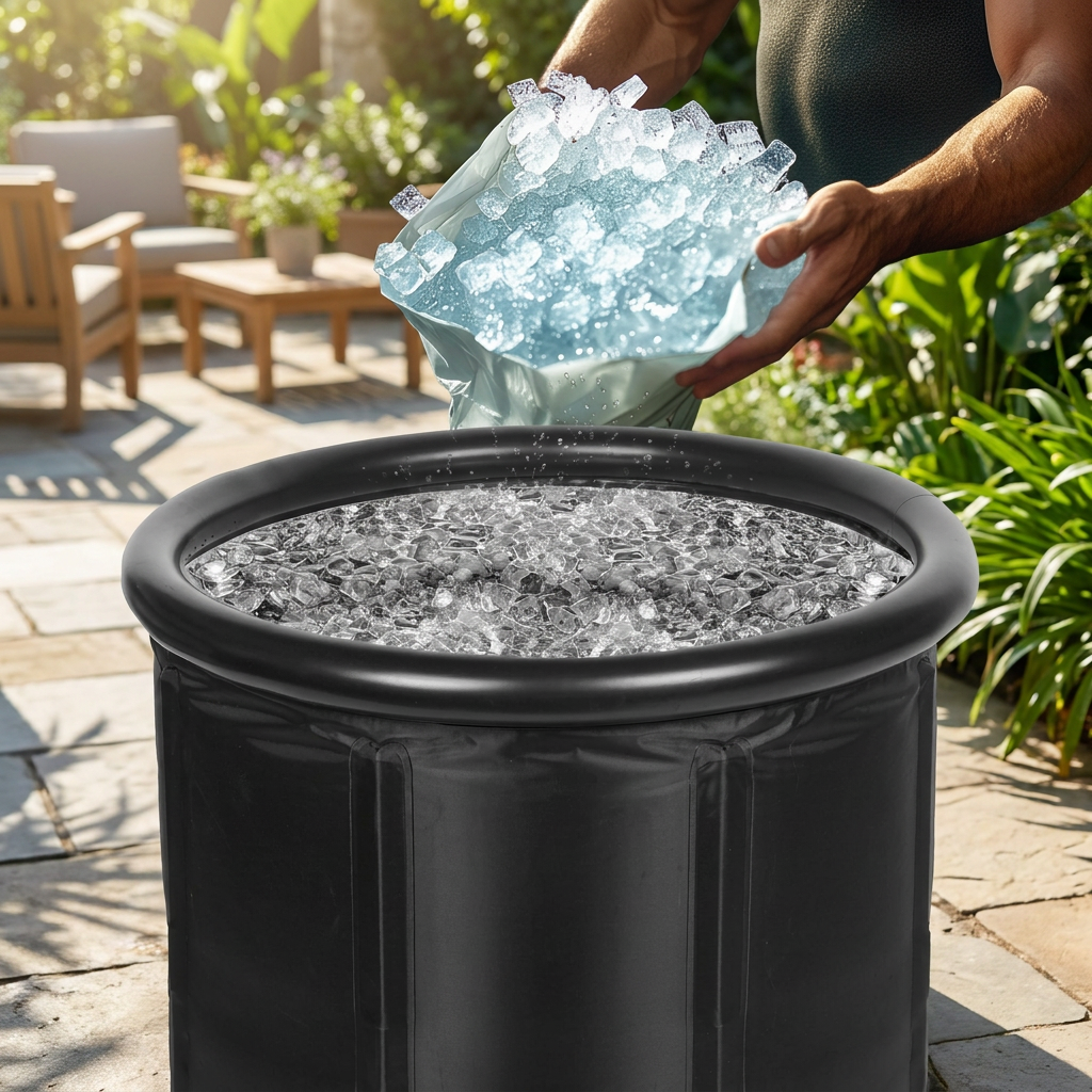 Insulated Cold Plunge Tub with Cover, Pump, and Steel Support Rods - XL