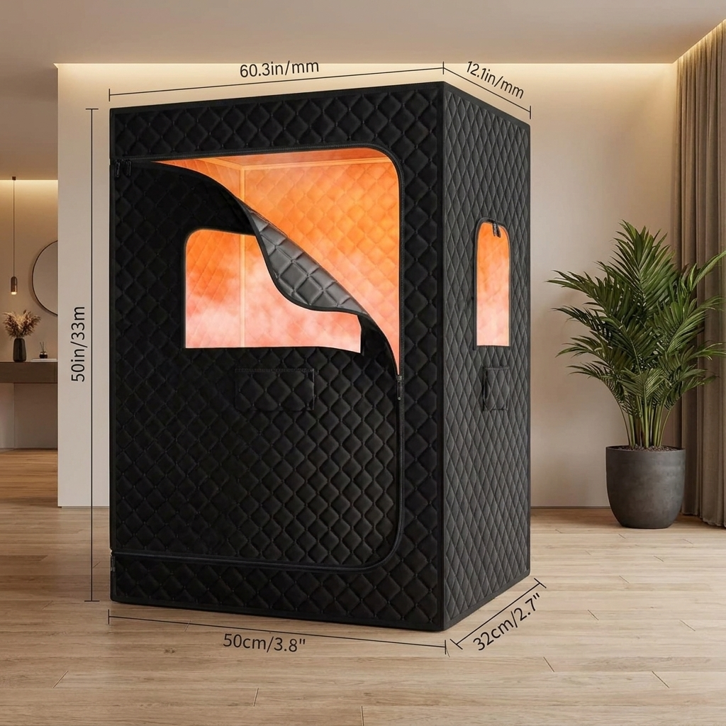 Home Steam Sauna Tent with Generator and Collapsible Chair