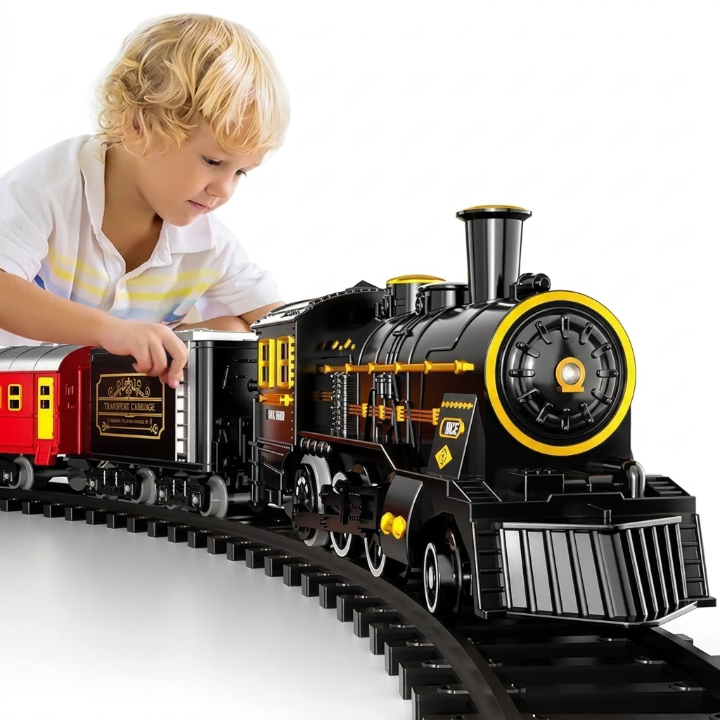 Electric Train Set for Children – Battery Operated with Sound Features