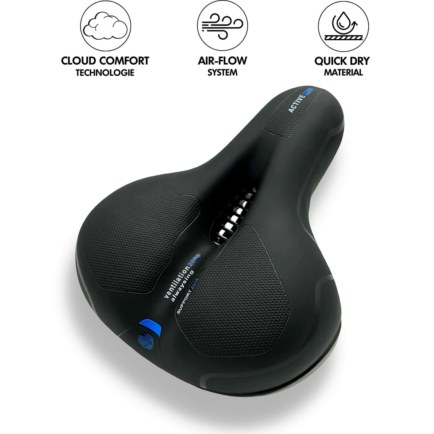 Gel-Padded Bicycle Seat with Shock Absorption Features