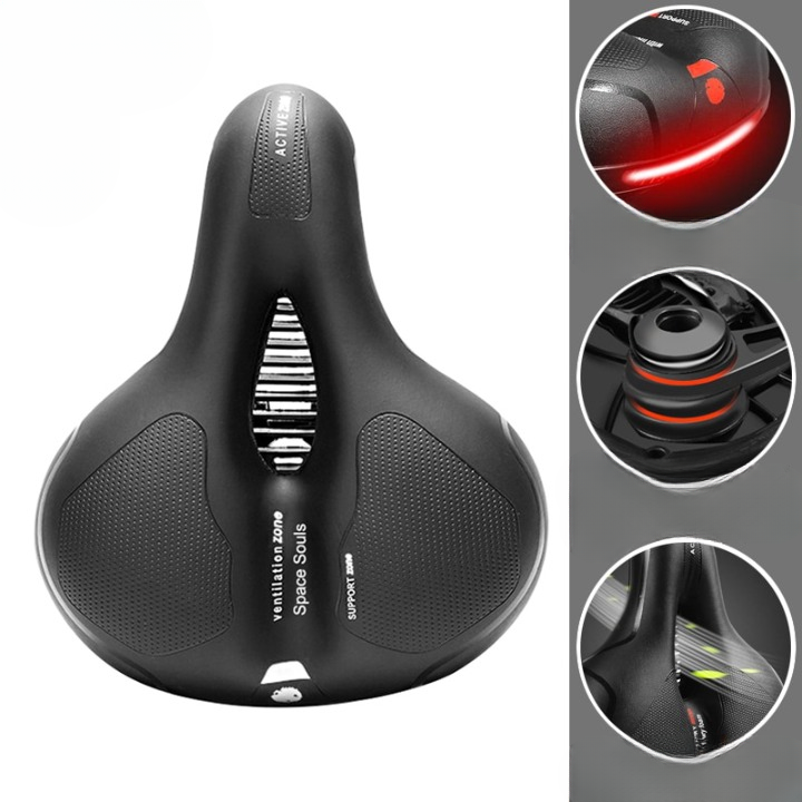 Shock-Absorbing Bicycle Seat with Ventilation and Ergonomic Design