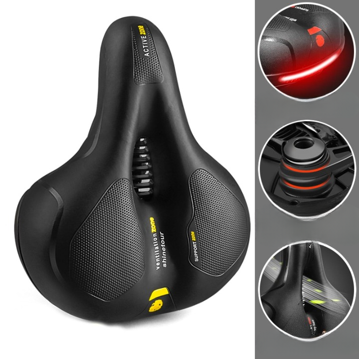 Shock-Absorbing Bicycle Seat with Ventilation and Ergonomic Design