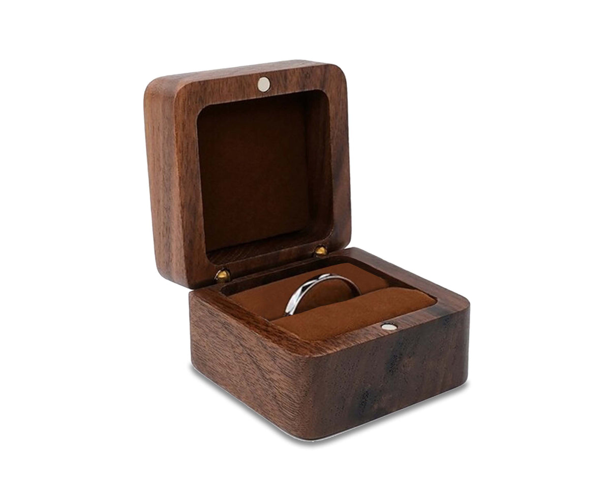 Jewelry Storage Case and Ring Box Crafted from Teak Wood