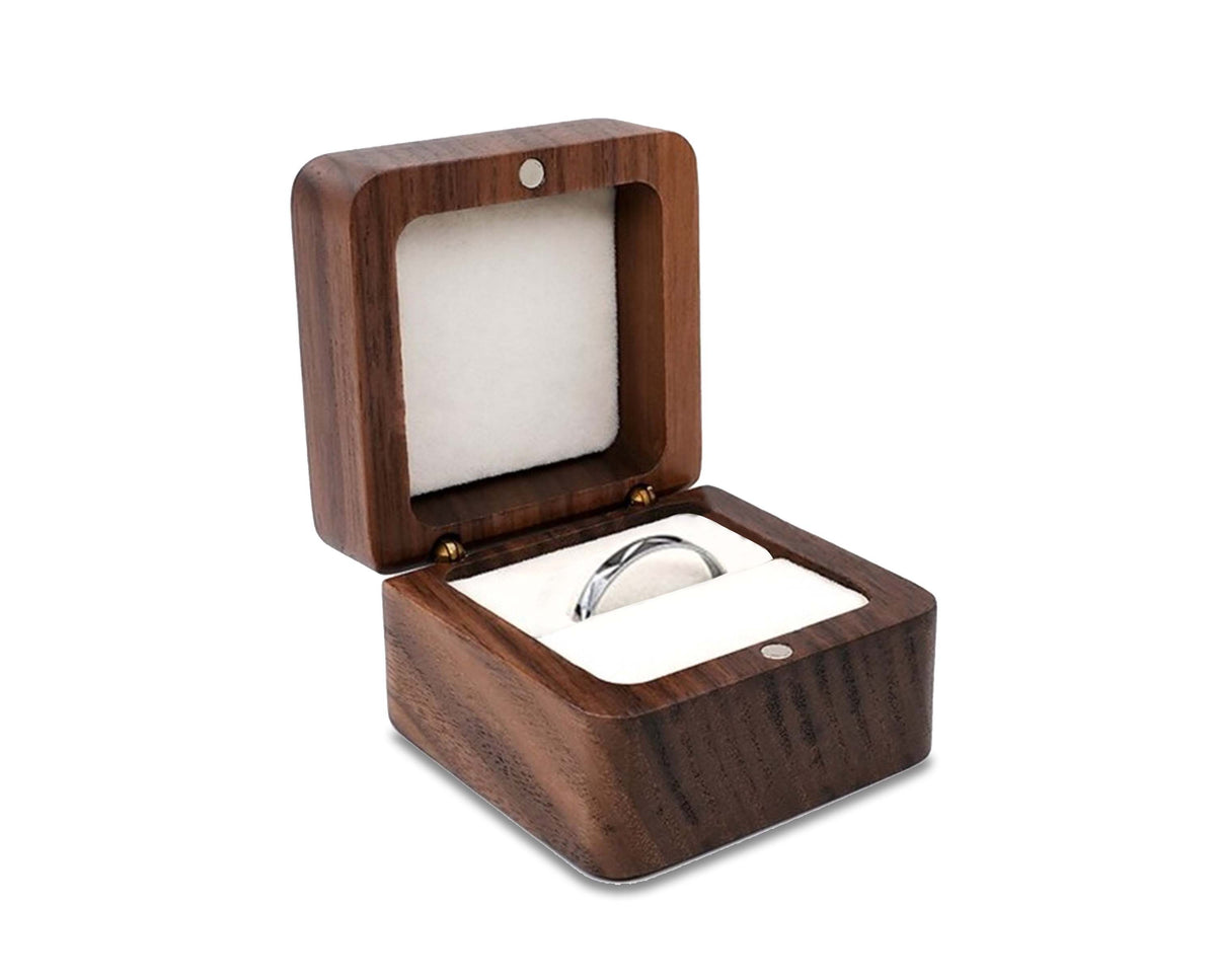 Jewelry Storage Case and Ring Box Crafted from Teak Wood