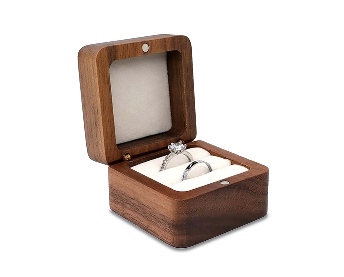 Jewelry Storage Case and Ring Box Crafted from Teak Wood