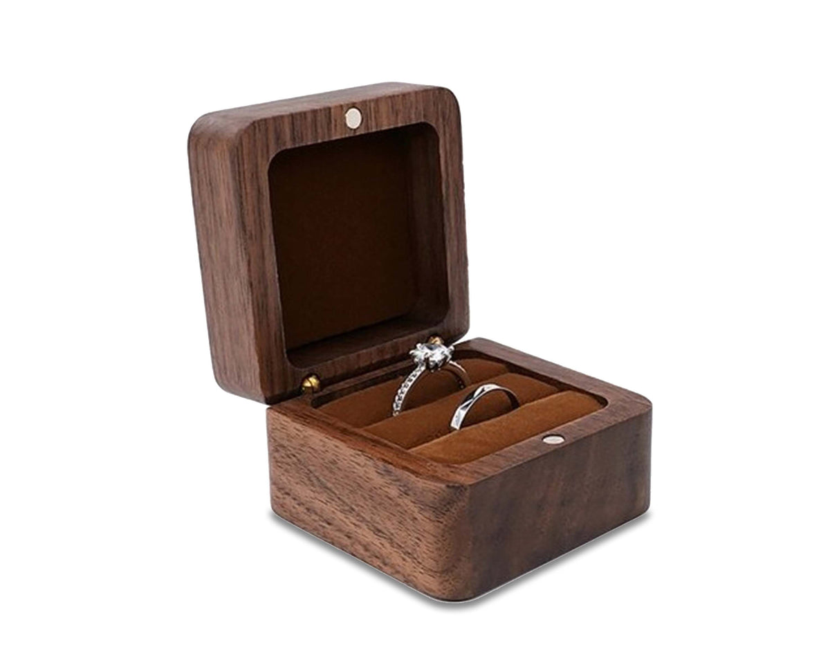 Jewelry Storage Case and Ring Box Crafted from Teak Wood