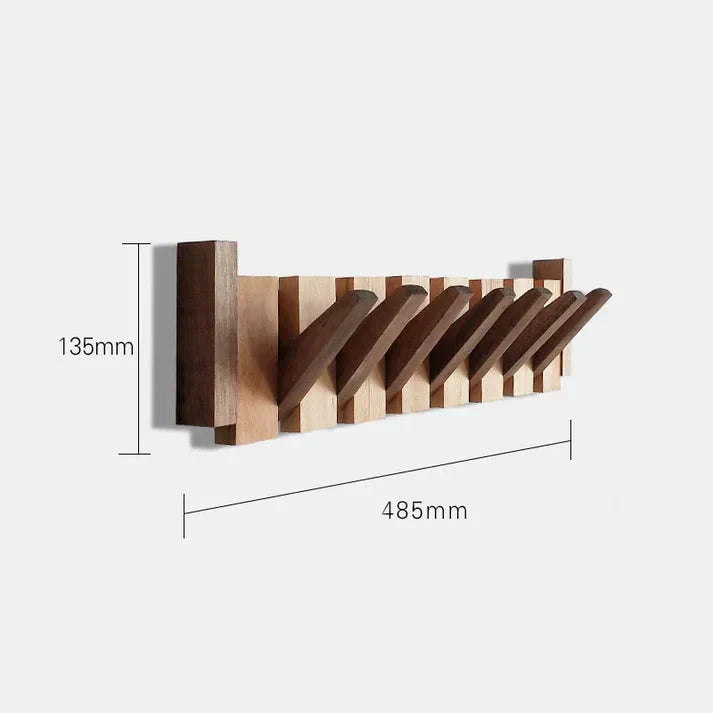 Piano-Style Wooden Coat Rack for Wall – 4 to 8 Hooks
