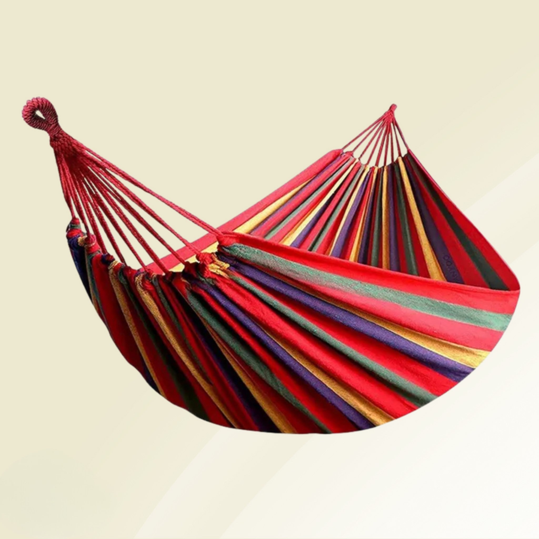 Foldable Cotton Hammock for Outdoor Use in Garden and Balcony