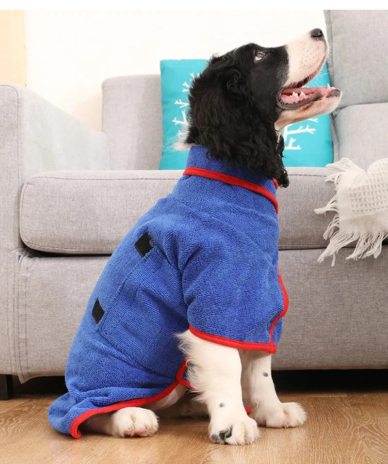 Dog Bathrobe with Hood – Absorbent Microfiber Material
