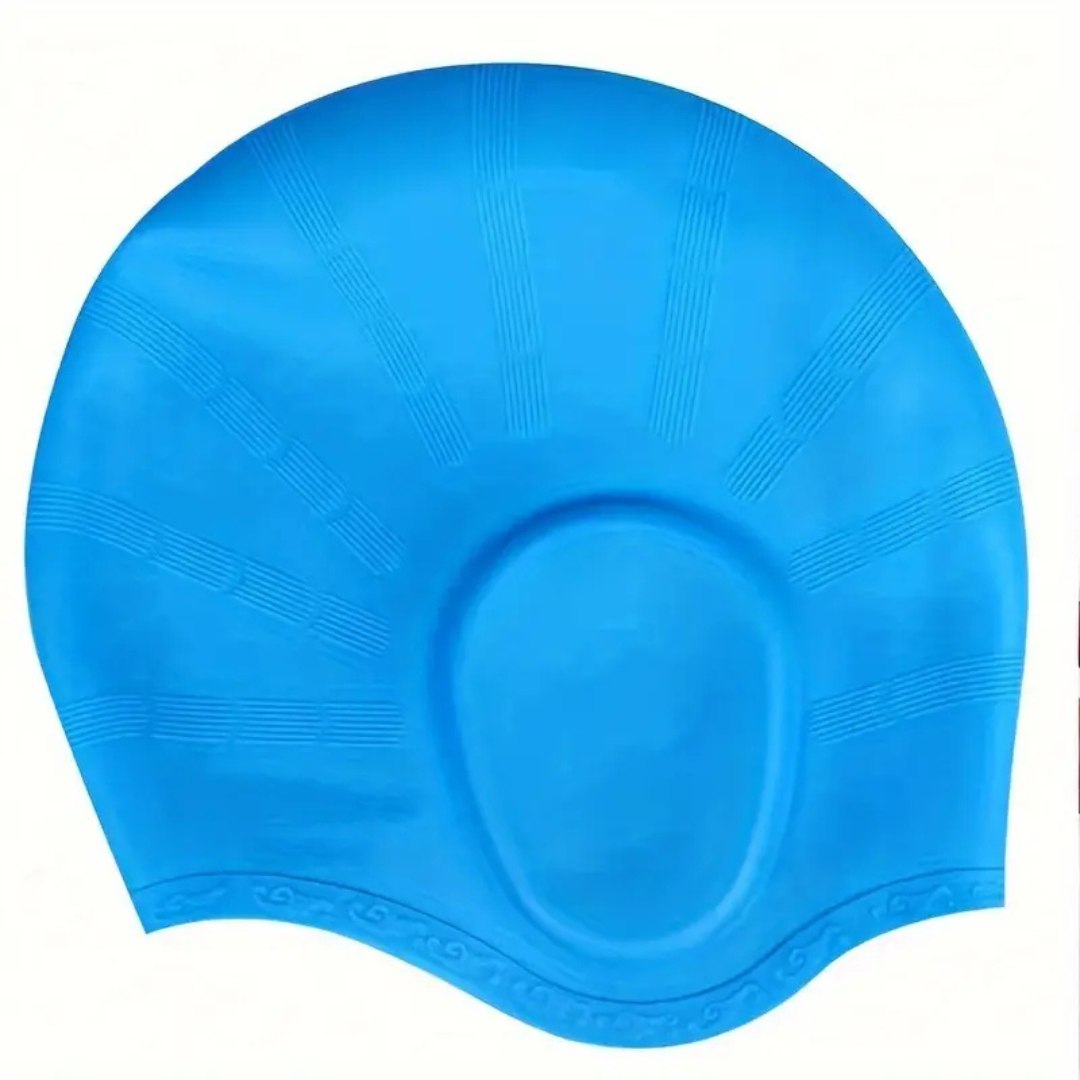 Waterproof Silicone Swim Cap for Long Hair with Ear Protection