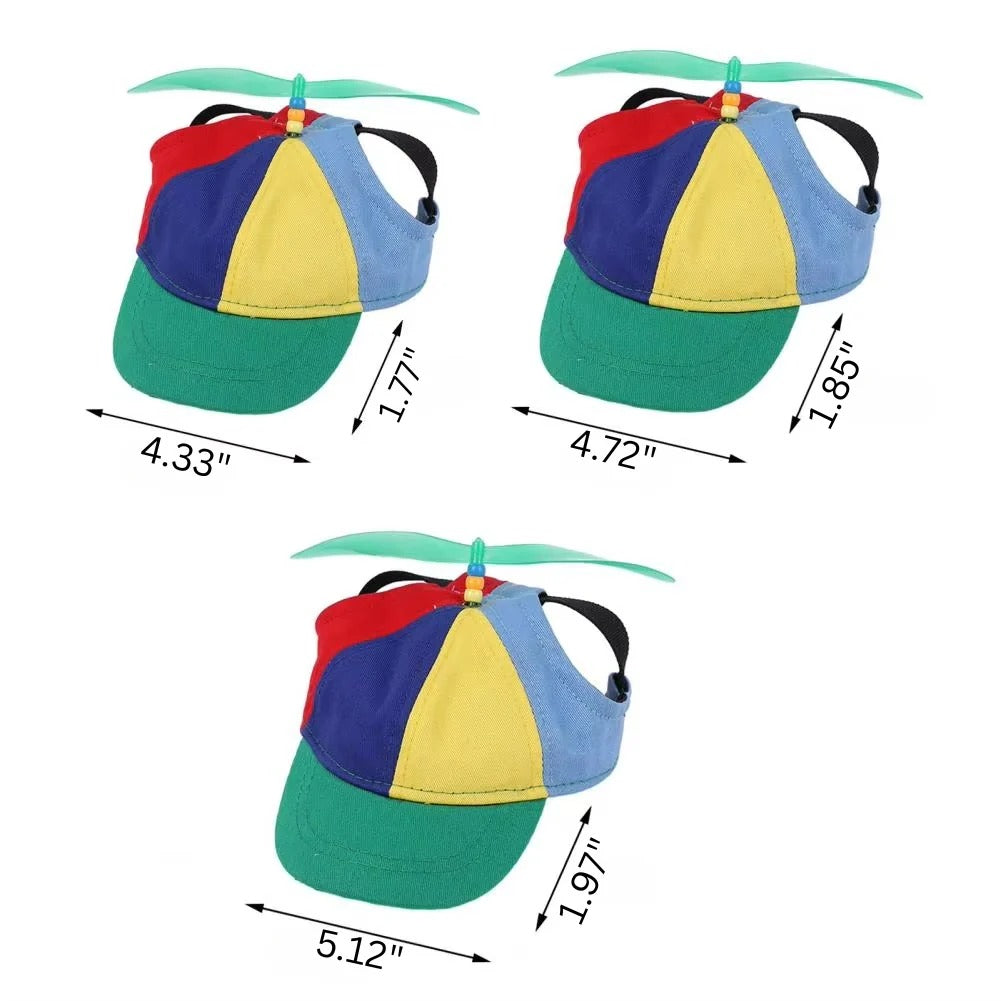 Whimsical Pet Cap Featuring Propeller Motif