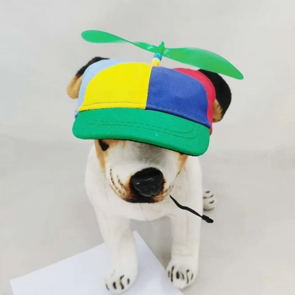 Whimsical Pet Cap Featuring Propeller Motif