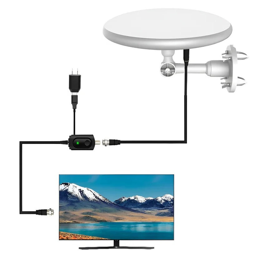 Outdoor HD TV Antenna with Enhanced Range for High-Gain Reception