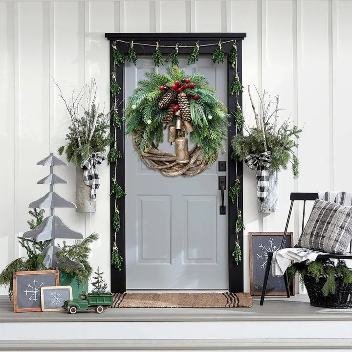 Natural Accents Holiday Wreath – Handcrafted Farmhouse Style