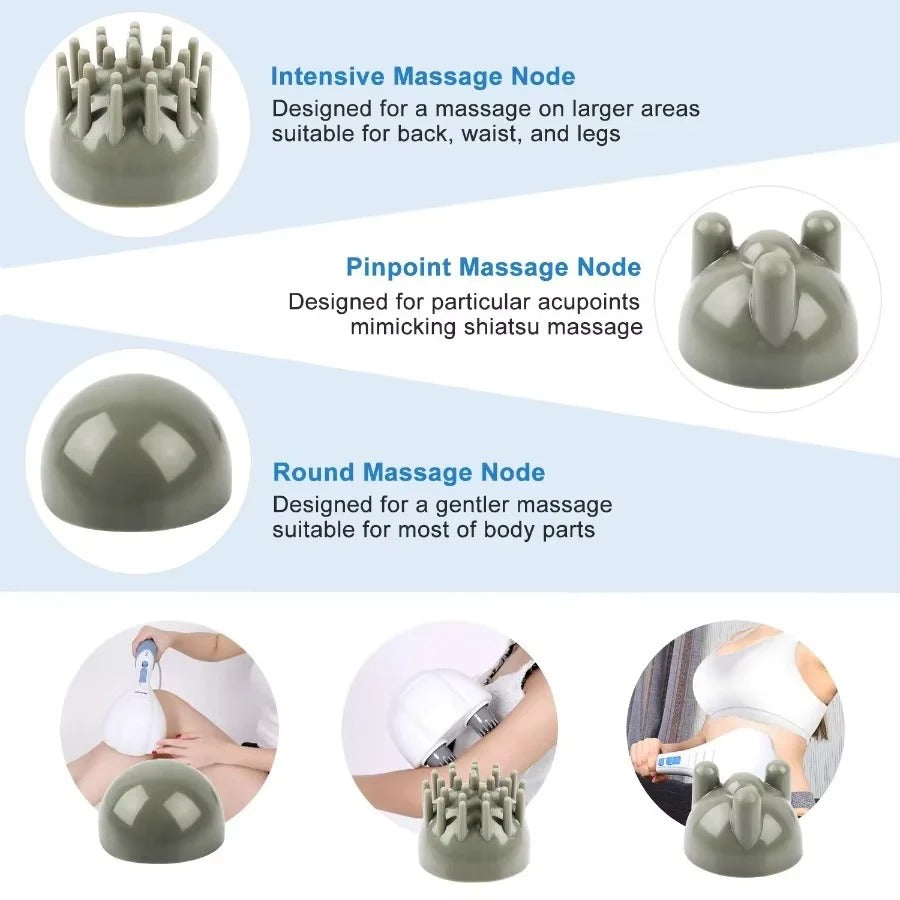 Handheld Electric Percussion Massager Featuring Dual Heads