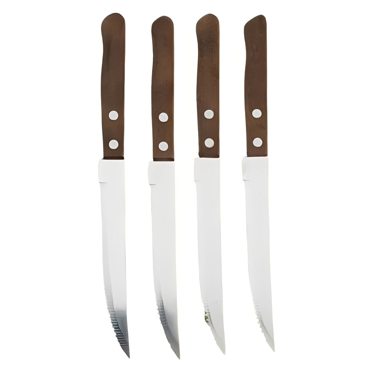 Wooden Handle Steak Knives in Stainless Steel Set