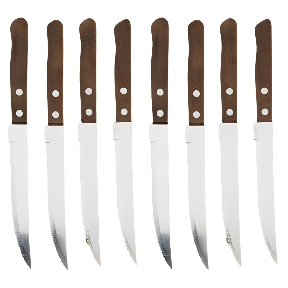 Wooden Handle Steak Knives in Stainless Steel Set