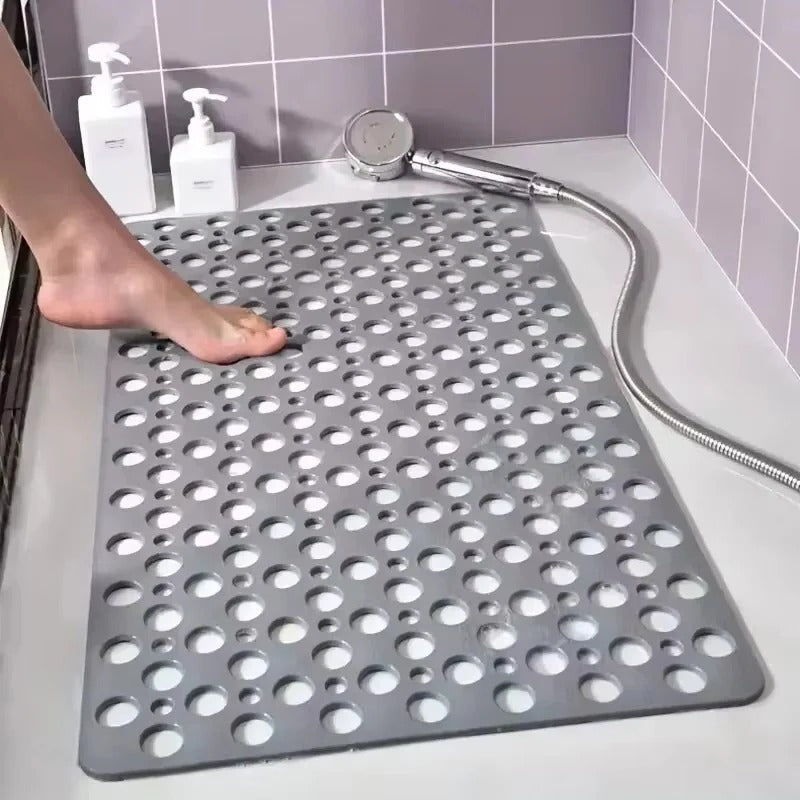 Square Shower Mat with Strong Suction Cups and Drainage Holes