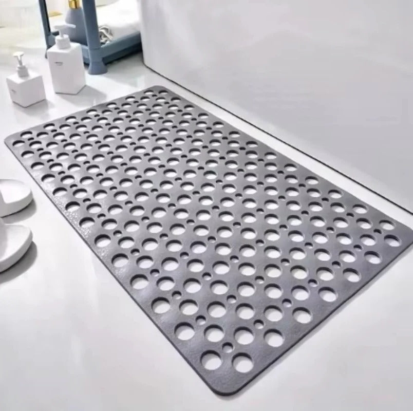 Square Shower Mat with Strong Suction Cups and Drainage Holes