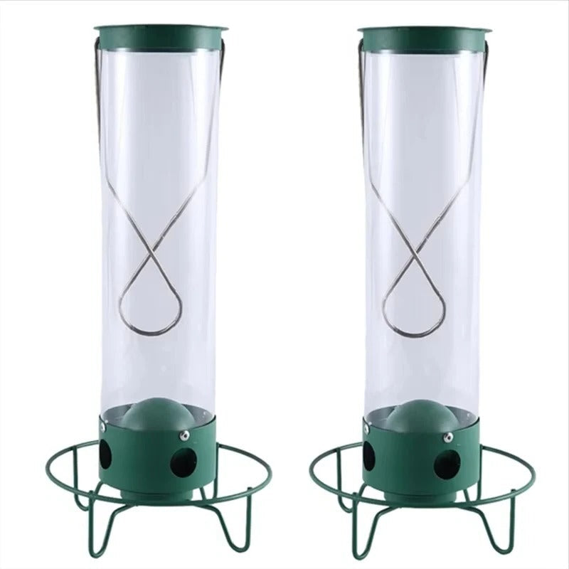 Metal Bird Feeder with Window Attachment and Adjustable Perch Design