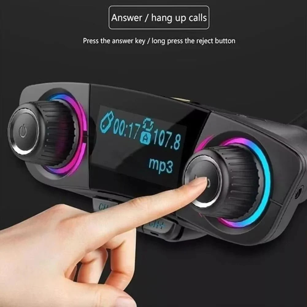 Car Radio Transmitter with Bluetooth 5.0, LED Screen, Dual USB Ports
