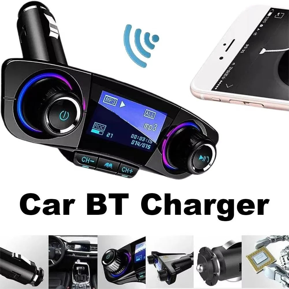Car Radio Transmitter with Bluetooth 5.0, LED Screen, Dual USB Ports