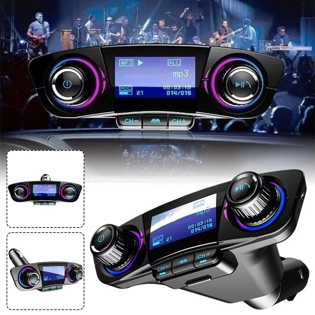 Car Radio Transmitter with Bluetooth 5.0, LED Screen, Dual USB Ports