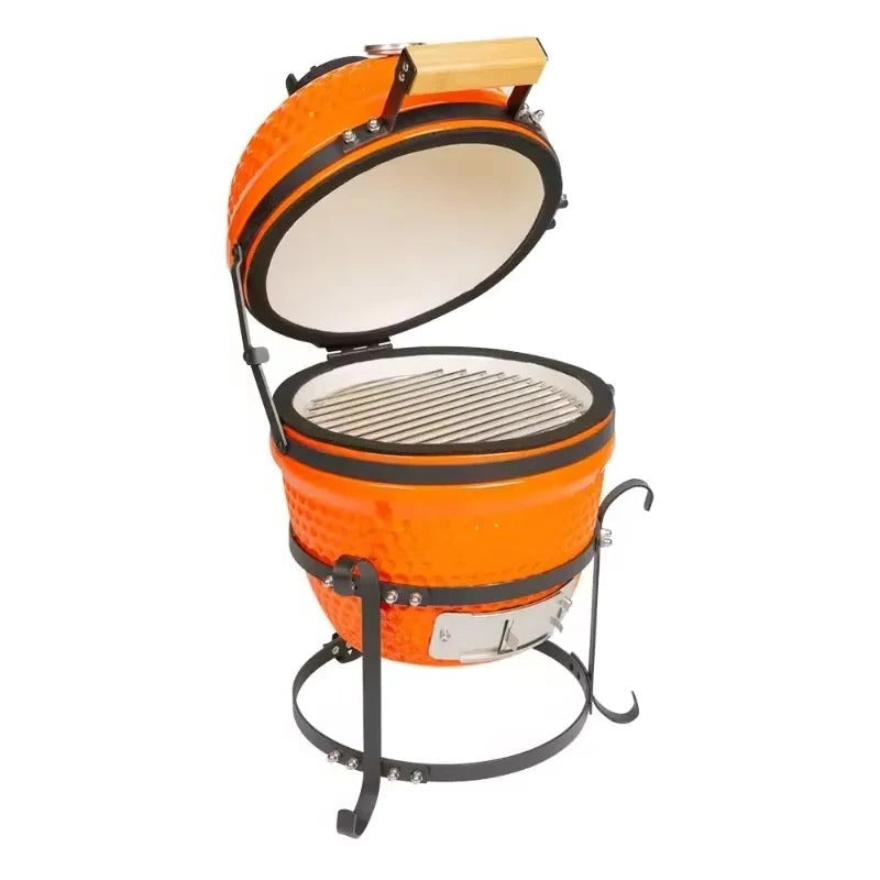 Portable 13-Inch Ceramic Charcoal Barbecue Grill