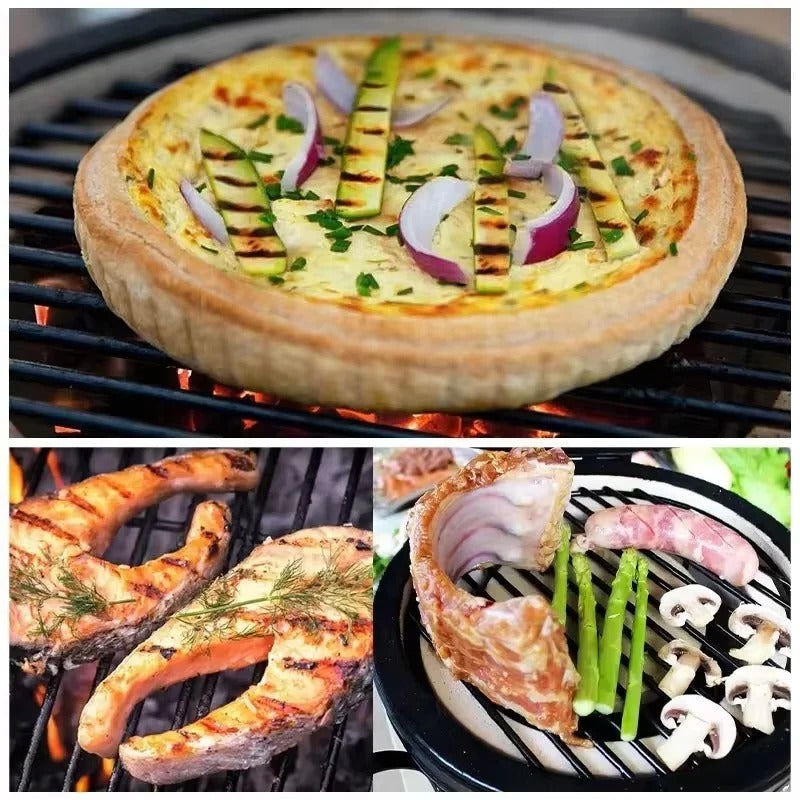 Portable 13-Inch Ceramic Charcoal Barbecue Grill