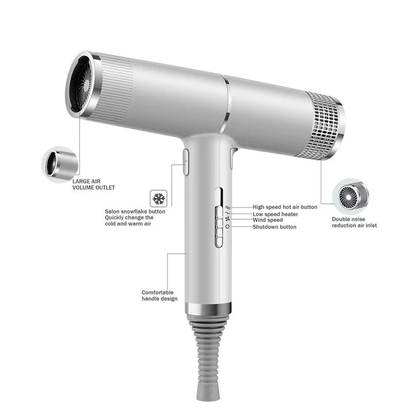 Ionic Hair Dryer with High Power - Quick Drying and Cool Blast