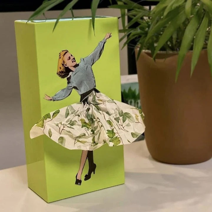 Decorative Tissue Box Cover in Creative Figure Design with Flying Skirt