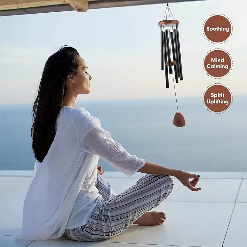 Outdoor Hanging Wind Chimes in Aluminum and Wood Materials