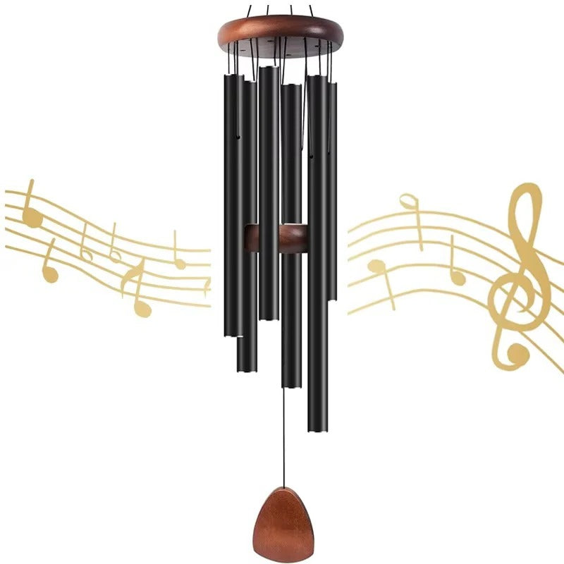 Outdoor Hanging Wind Chimes in Aluminum and Wood Materials